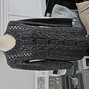 OLD NAVY Button Up Cardigan Duster Sweater M